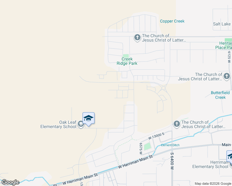 map of restaurants, bars, coffee shops, grocery stores, and more near Indigo Drive in Herriman