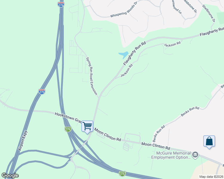 map of restaurants, bars, coffee shops, grocery stores, and more near 587-699 Flaugherty Run Road in Moon