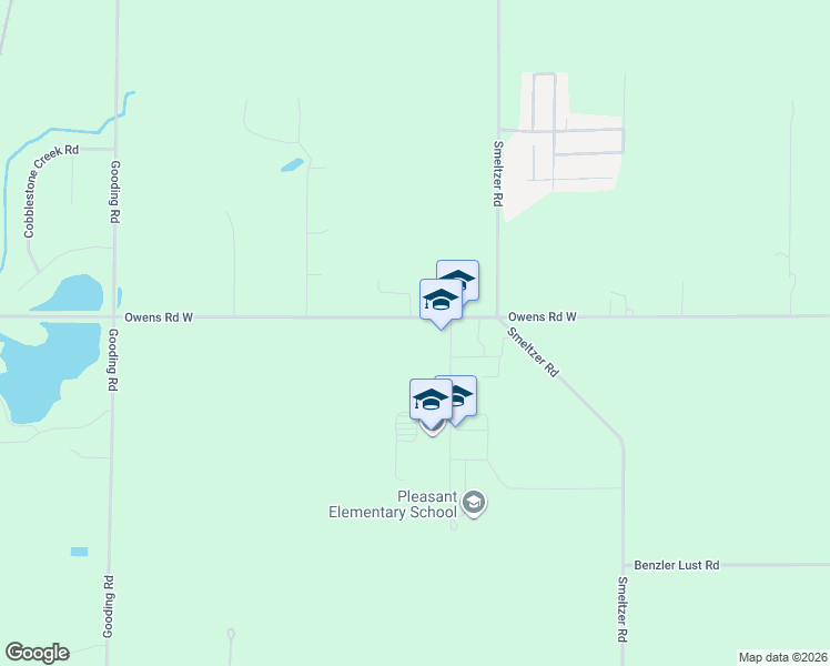 map of restaurants, bars, coffee shops, grocery stores, and more near 1135 Owens Road West in Marion