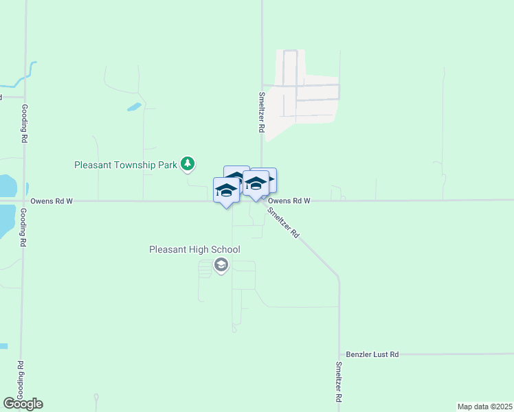 map of restaurants, bars, coffee shops, grocery stores, and more near 1101 Owens Road West in Marion