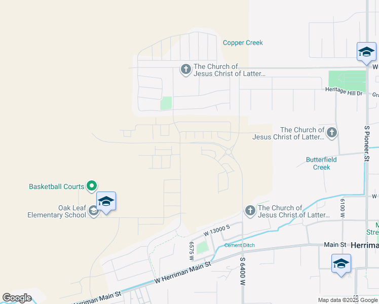 map of restaurants, bars, coffee shops, grocery stores, and more near 6588 Mount Rainier Drive in Herriman