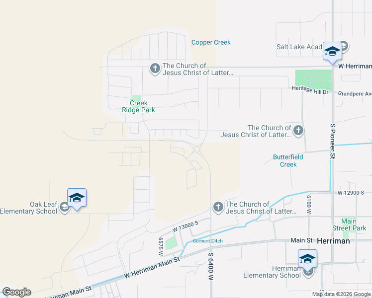 map of restaurants, bars, coffee shops, grocery stores, and more near 12582 Raindrop Circle in Herriman