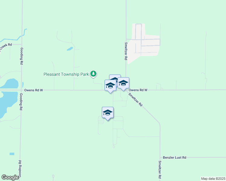 map of restaurants, bars, coffee shops, grocery stores, and more near 1101 Owens Rd W in Marion