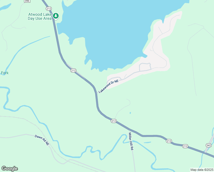 map of restaurants, bars, coffee shops, grocery stores, and more near 9006 Lakewood Drive Northeast in Mineral City