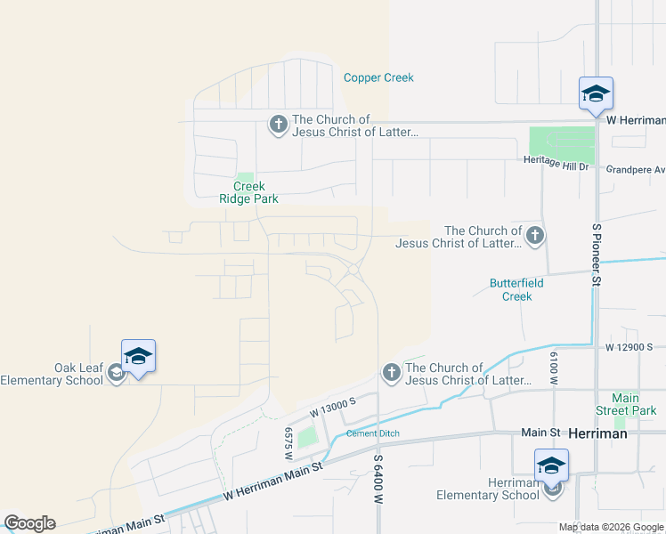 map of restaurants, bars, coffee shops, grocery stores, and more near Skyline Loop Lane in Herriman