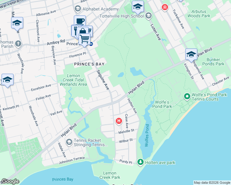 map of restaurants, bars, coffee shops, grocery stores, and more near 202 Holton Avenue in Staten Island