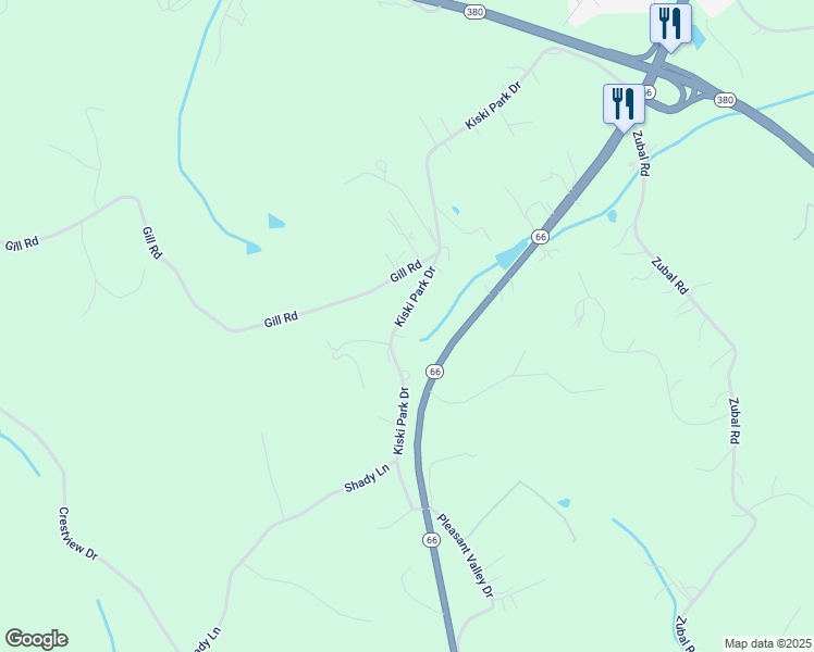 map of restaurants, bars, coffee shops, grocery stores, and more near 833 Kiski Park Drive in Apollo