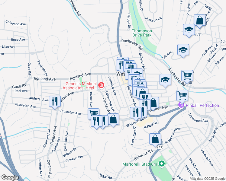 map of restaurants, bars, coffee shops, grocery stores, and more near 220 Lakewood Avenue in Pittsburgh