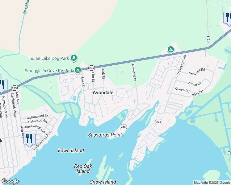 map of restaurants, bars, coffee shops, grocery stores, and more near Condominium Camping Mobile Home Park in Lakeview
