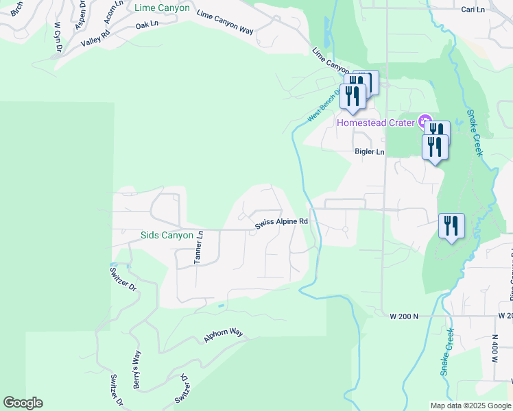 map of restaurants, bars, coffee shops, grocery stores, and more near 1164 Sunburst Lane in Midway