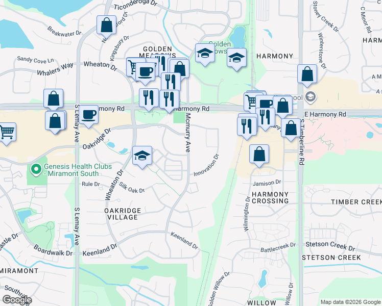 map of restaurants, bars, coffee shops, grocery stores, and more near 4786 Mcmurry Avenue in Fort Collins
