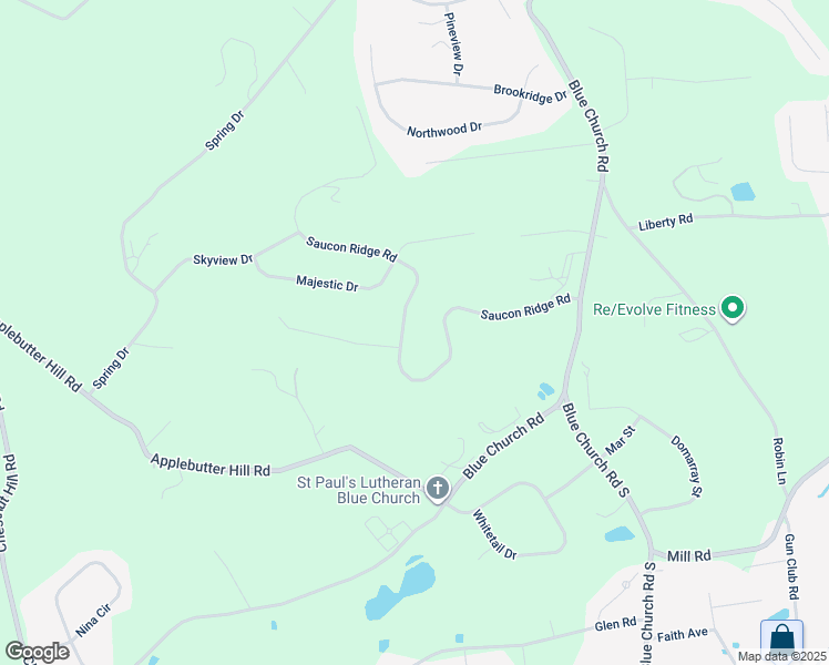 map of restaurants, bars, coffee shops, grocery stores, and more near 5635 Saucon Ridge Road in Coopersburg