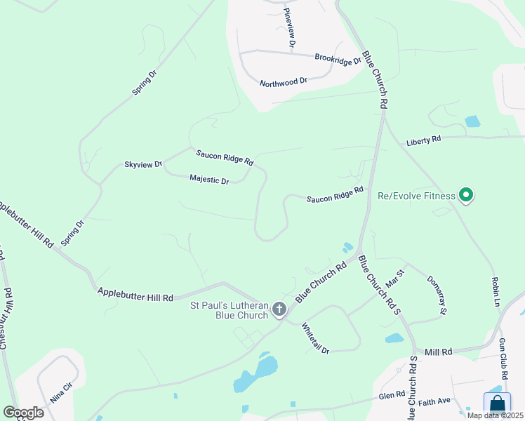 map of restaurants, bars, coffee shops, grocery stores, and more near 5635 Saucon Ridge Road in Coopersburg