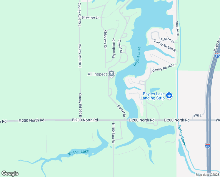 map of restaurants, bars, coffee shops, grocery stores, and more near 1200 Sunset Court in Loda