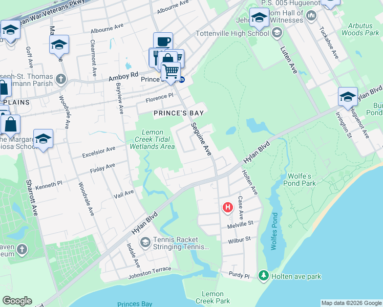 map of restaurants, bars, coffee shops, grocery stores, and more near 86 Johanna Lane in Staten Island