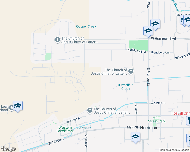 map of restaurants, bars, coffee shops, grocery stores, and more near 12687 South Lincoln Peak Lane in Herriman
