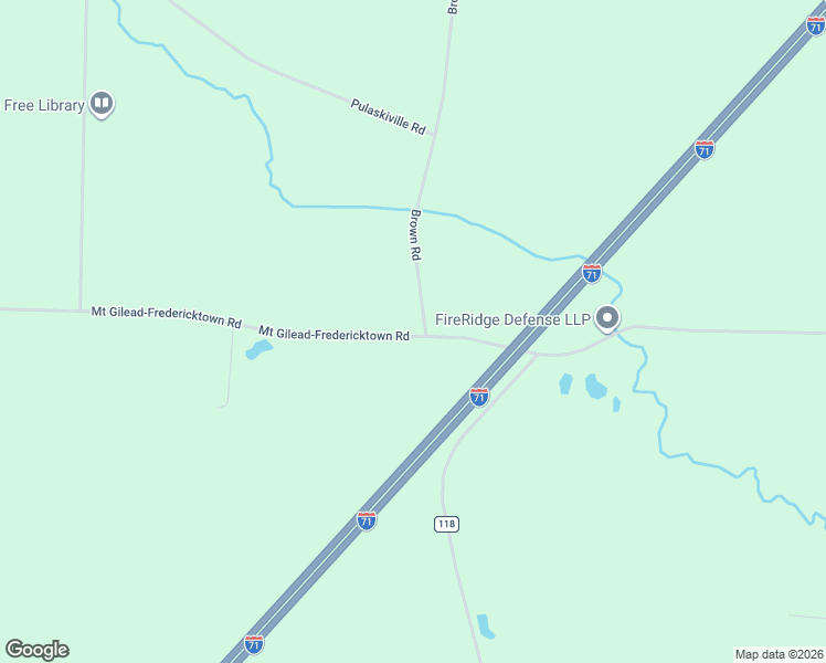 map of restaurants, bars, coffee shops, grocery stores, and more near 6685 Township Road 14 in Mount Gilead