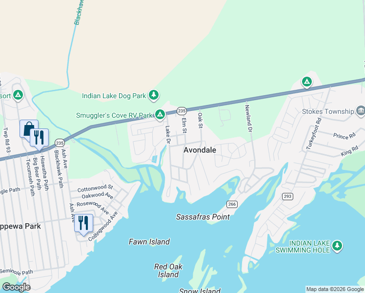 map of restaurants, bars, coffee shops, grocery stores, and more near 14544 Beech Street in Lakeview