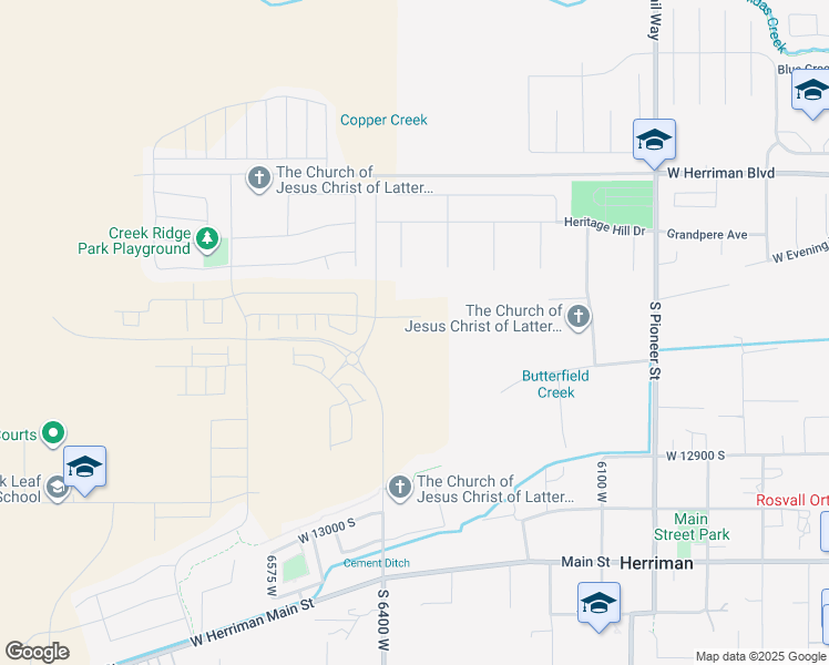 map of restaurants, bars, coffee shops, grocery stores, and more near 12682 South Lincoln Peak Lane in Herriman