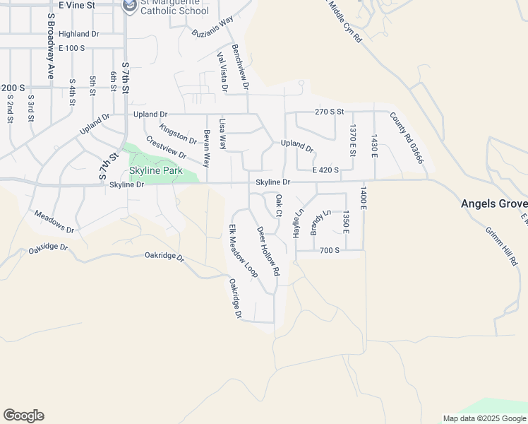 map of restaurants, bars, coffee shops, grocery stores, and more near 558 Oak Lane in Tooele