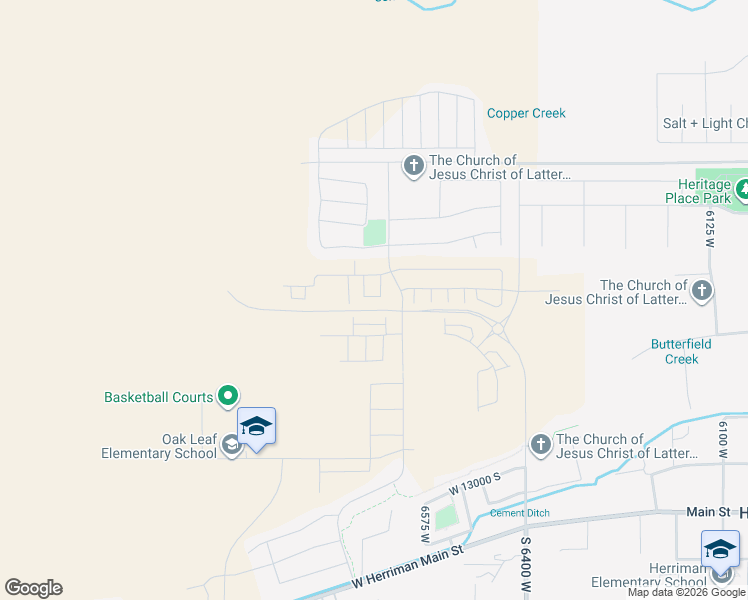 map of restaurants, bars, coffee shops, grocery stores, and more near 6667 West Mount Bristol Lane in Herriman