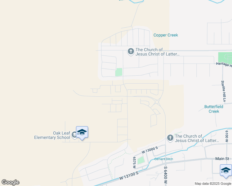 map of restaurants, bars, coffee shops, grocery stores, and more near 6683 West Mount Bristol Lane in Herriman