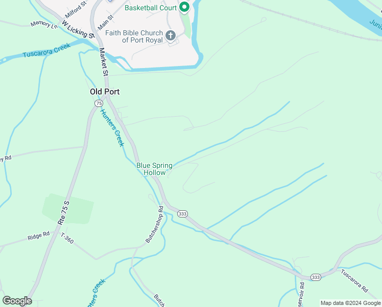 map of restaurants, bars, coffee shops, grocery stores, and more near 215 Blue Springs Hollow Road in Port Royal