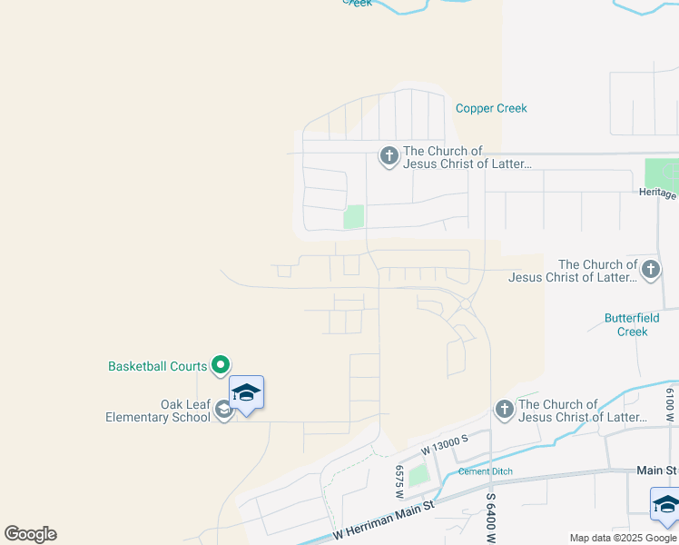 map of restaurants, bars, coffee shops, grocery stores, and more near 6692 West Mount Bristol Lane in Herriman