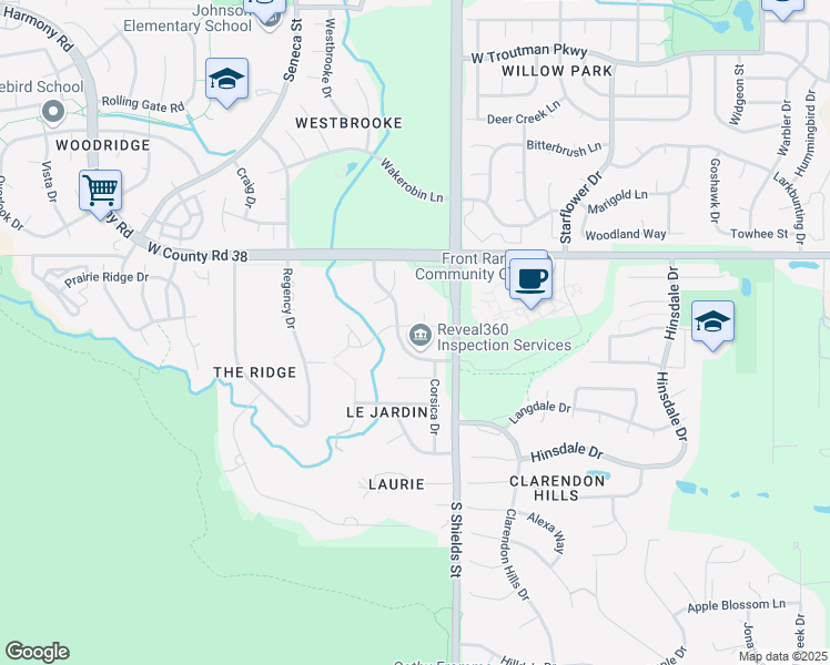 map of restaurants, bars, coffee shops, grocery stores, and more near 1163 Belleview Drive in Fort Collins