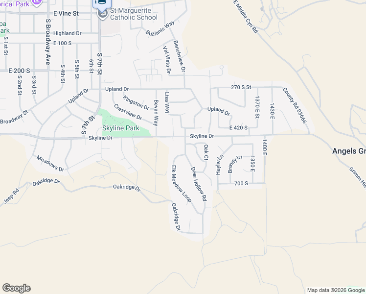 map of restaurants, bars, coffee shops, grocery stores, and more near 507 Elk Meadow Loop in Tooele