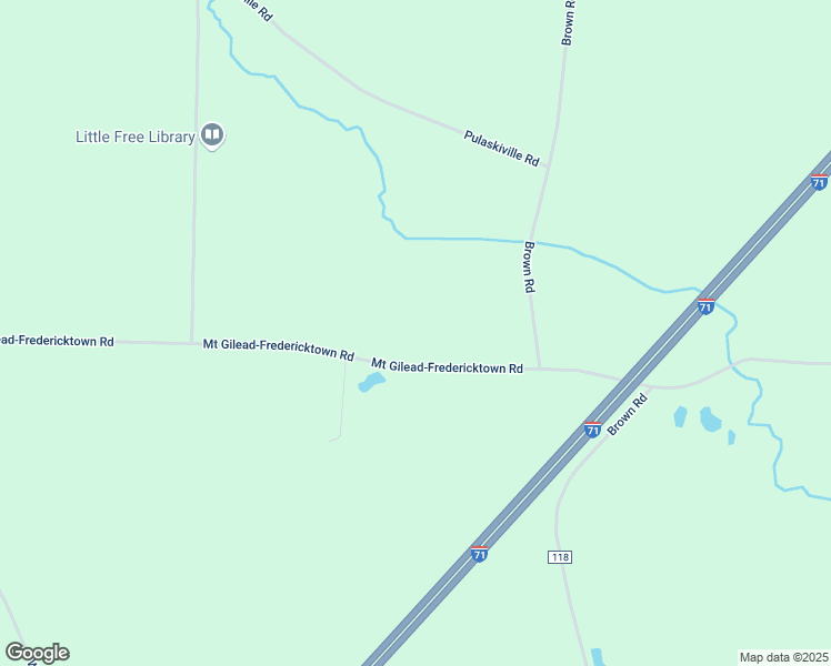 map of restaurants, bars, coffee shops, grocery stores, and more near 6564 Township Road 14 in Mount Gilead