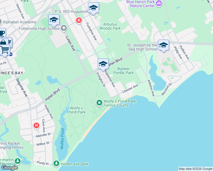 map of restaurants, bars, coffee shops, grocery stores, and more near 195 Edith Avenue in Staten Island