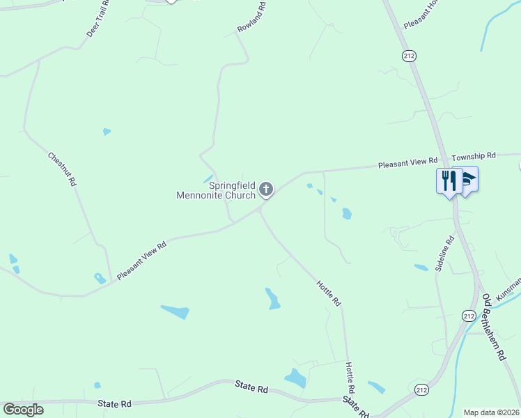 map of restaurants, bars, coffee shops, grocery stores, and more near 1905 Pleasant View Road in Coopersburg