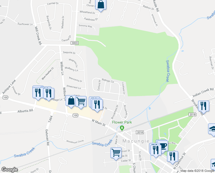 map of restaurants, bars, coffee shops, grocery stores, and more near 321 Surrey Place in Macungie