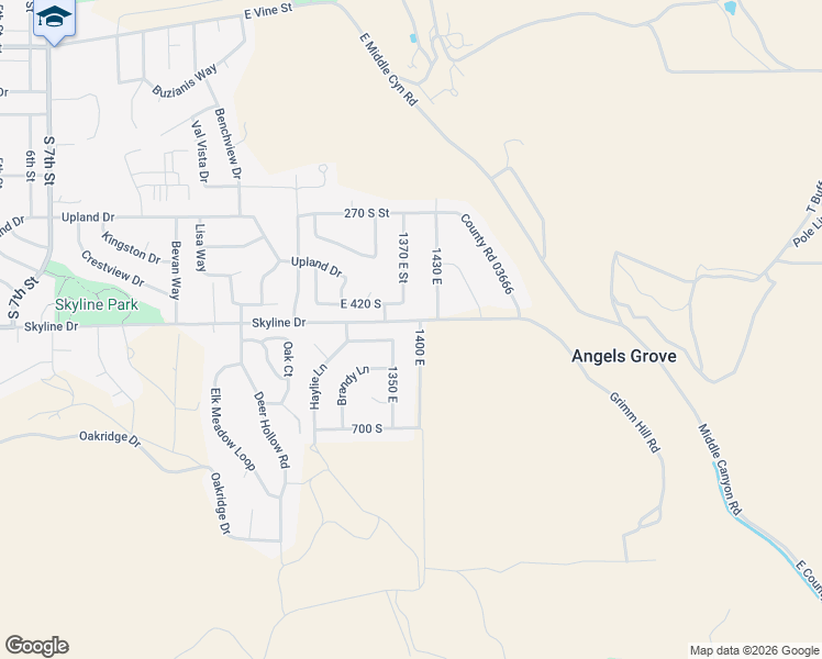 map of restaurants, bars, coffee shops, grocery stores, and more near 496 1400 East in Tooele