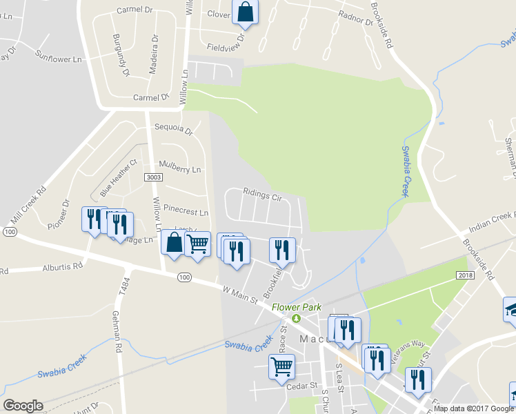 map of restaurants, bars, coffee shops, grocery stores, and more near 317 Surrey Place in Macungie
