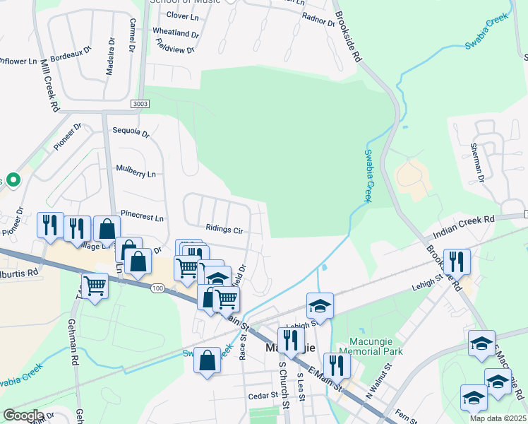 map of restaurants, bars, coffee shops, grocery stores, and more near 186 Lindfield Circle in Macungie