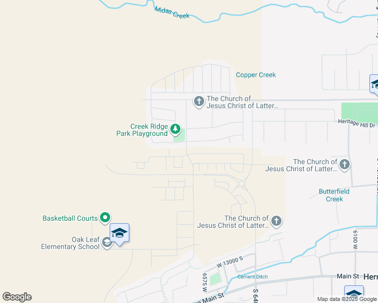 map of restaurants, bars, coffee shops, grocery stores, and more near 6607 Indigo Drive in Herriman