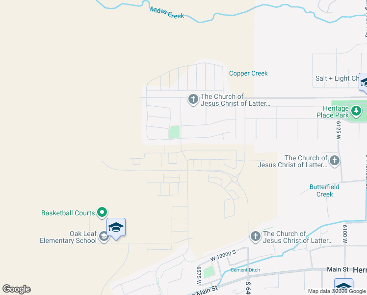 map of restaurants, bars, coffee shops, grocery stores, and more near 6607 Indigo Drive in Herriman