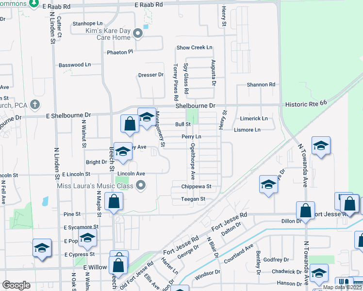 map of restaurants, bars, coffee shops, grocery stores, and more near 914 Drayton Street in Normal
