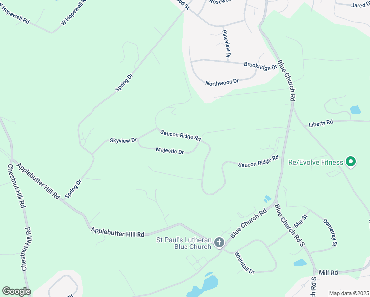 map of restaurants, bars, coffee shops, grocery stores, and more near 5075 Majestic Drive in Coopersburg