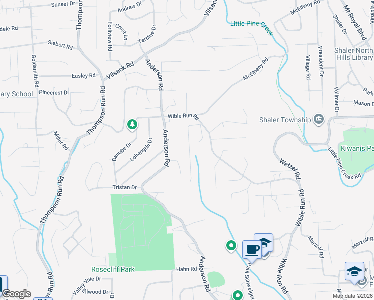 map of restaurants, bars, coffee shops, grocery stores, and more near 116 Crestwood Drive in Millvale
