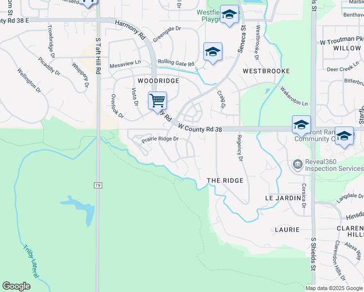 map of restaurants, bars, coffee shops, grocery stores, and more near 4609 Chokecherry Trail in Fort Collins