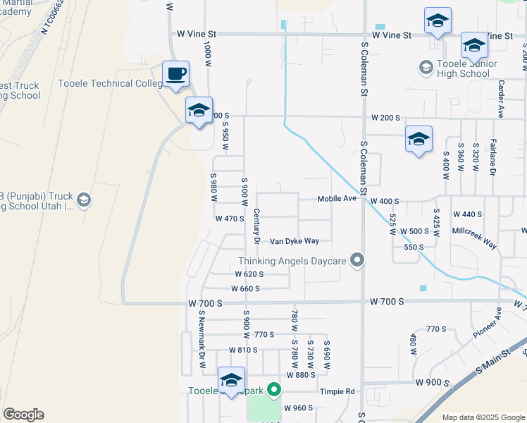 map of restaurants, bars, coffee shops, grocery stores, and more near 804 Fleetwood Drive in Tooele