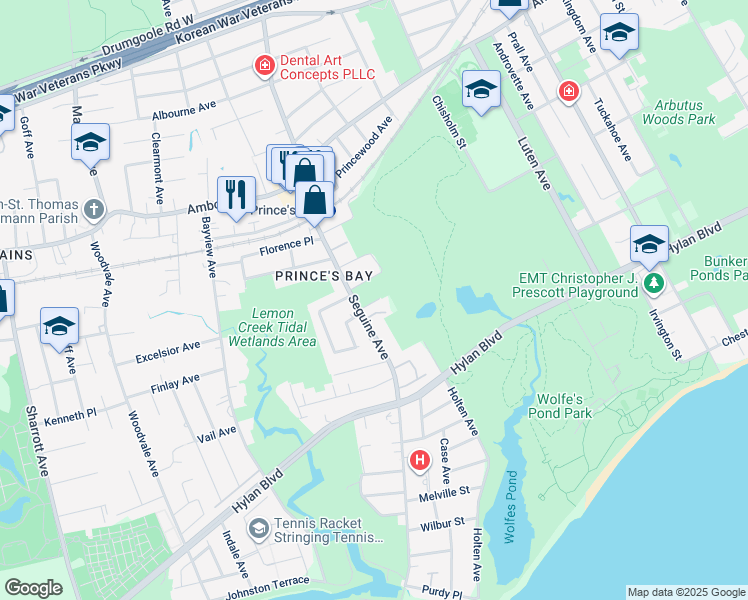 map of restaurants, bars, coffee shops, grocery stores, and more near 24 Singleton Street in Staten Island
