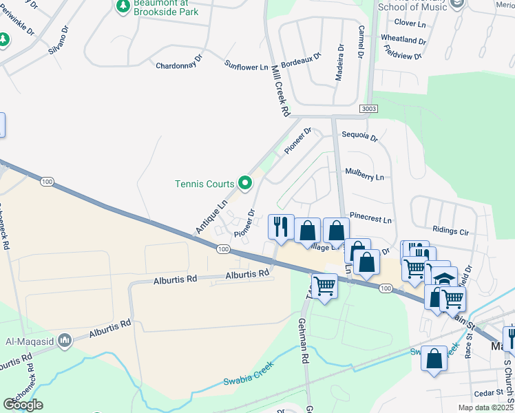 map of restaurants, bars, coffee shops, grocery stores, and more near 6684 Pioneer Dr in Macungie
