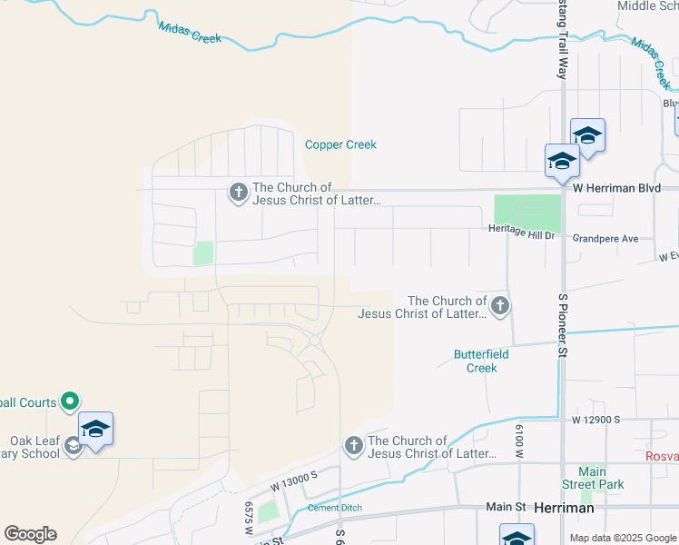 map of restaurants, bars, coffee shops, grocery stores, and more near 12582 Heritage Hill Ct in Herriman