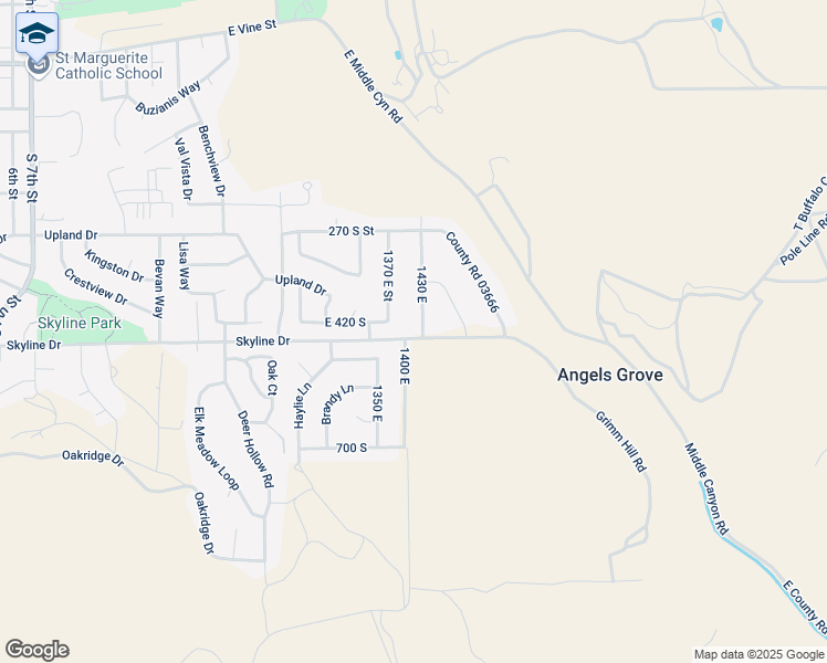 map of restaurants, bars, coffee shops, grocery stores, and more near 462 1430 East in Tooele