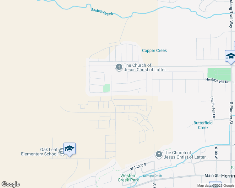 map of restaurants, bars, coffee shops, grocery stores, and more near 6607 Indigo Drive in Herriman