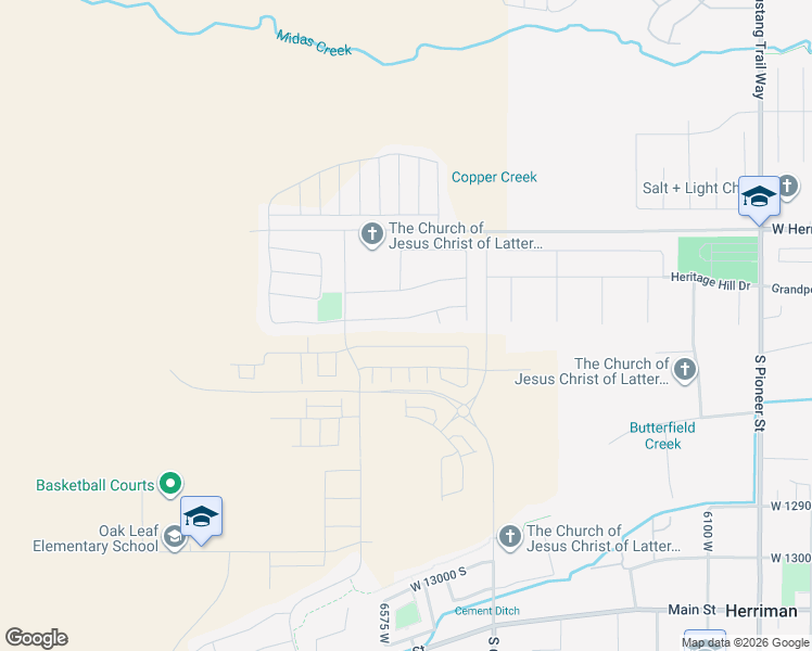 map of restaurants, bars, coffee shops, grocery stores, and more near 6541 Indigo Drive in Herriman